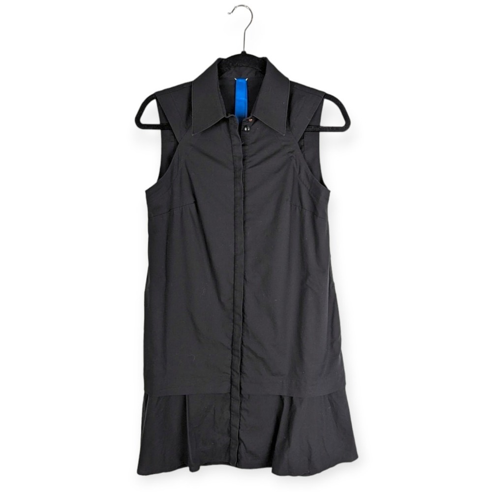 Kit‎ and Ace Black All Buttoned Up Boyfriend Fit Shirt Dress Size 4 Minimalist